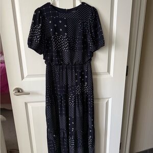 Navy Patterned Maxi Dress